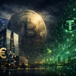 Bitcoin and Tether threatening European monetary sovereignty — ECB building with EU flag